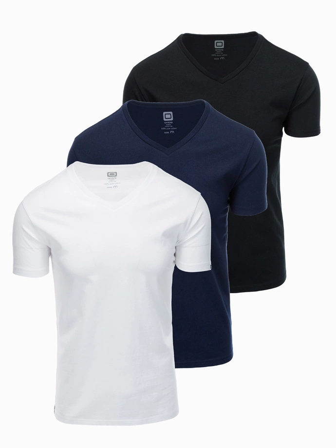 Комплект хлопковых футболок V-NECK из 3 комплектов - смесь V12 Z29