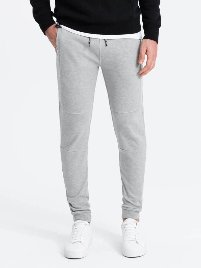 Мужские спортивные штаны джоггеры - серый меланж V2 P1036