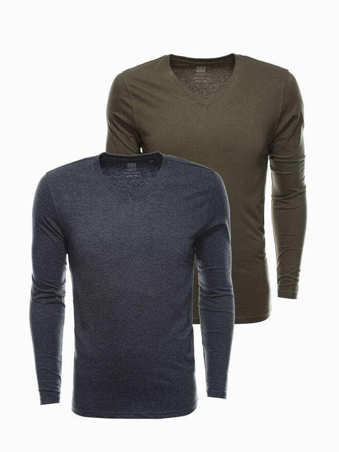 Zestaw longsleeve męski V-NECK - mix 2-pak V8 Z41