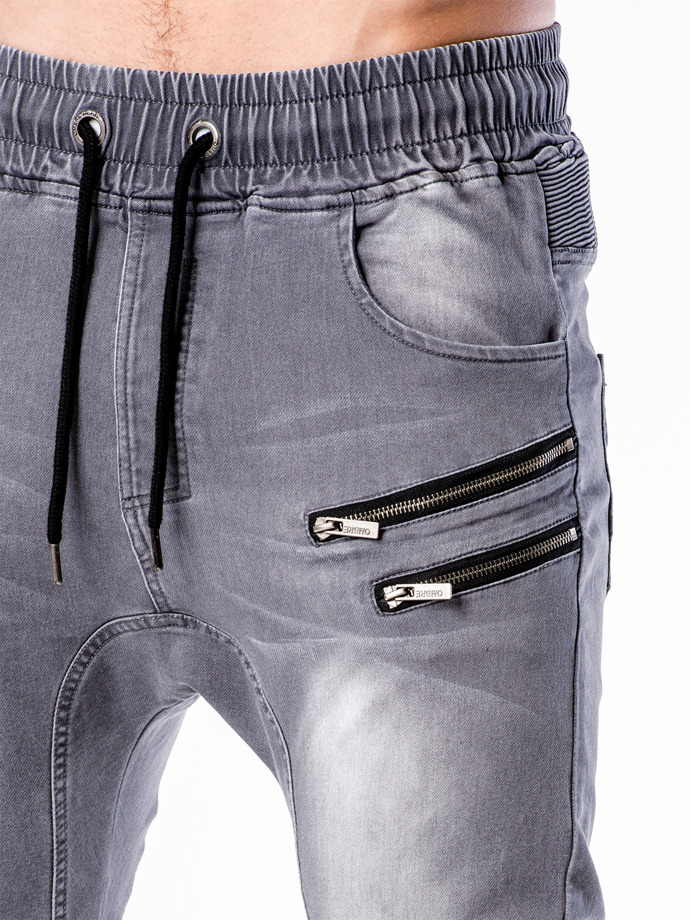 Брюки мужские джинсовые джоггеры P405 - серые