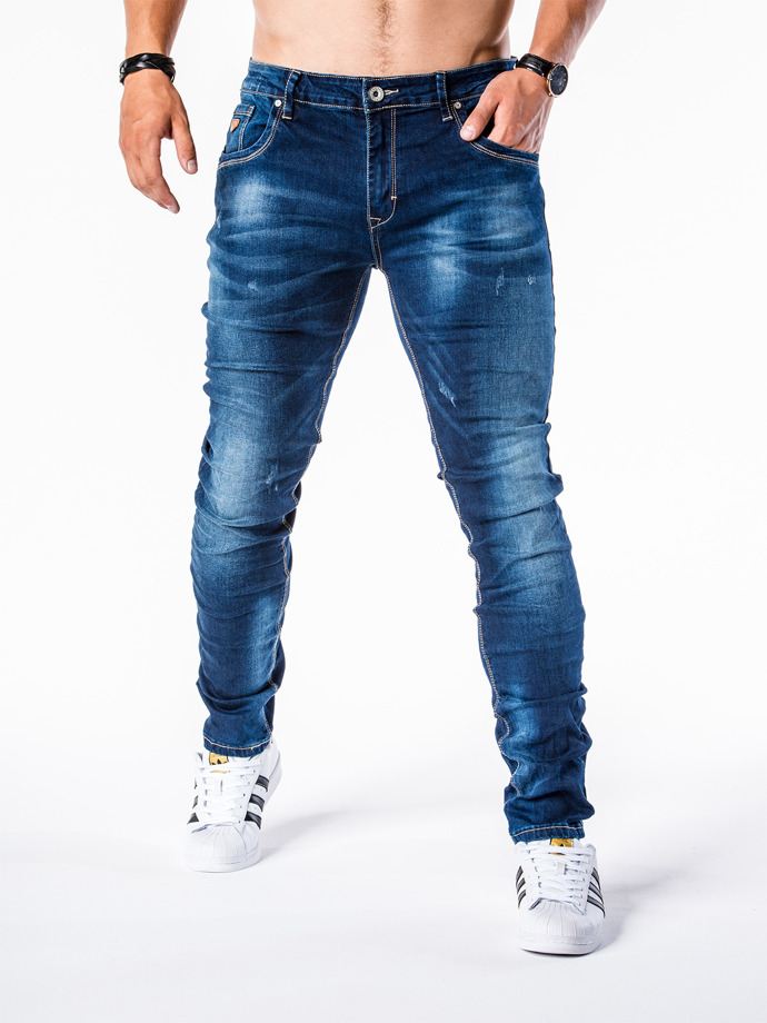 Брюки мужские джинсовые - тёмно-синие P566