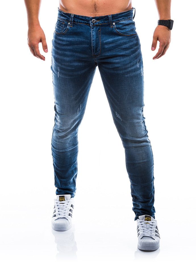 Брюки мужские джинсовые - тёмно-синие P785