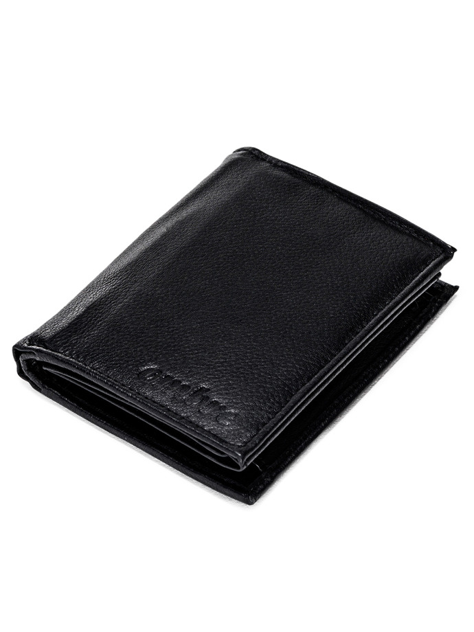 Бумажник мужской кожаный - чёрный A085
