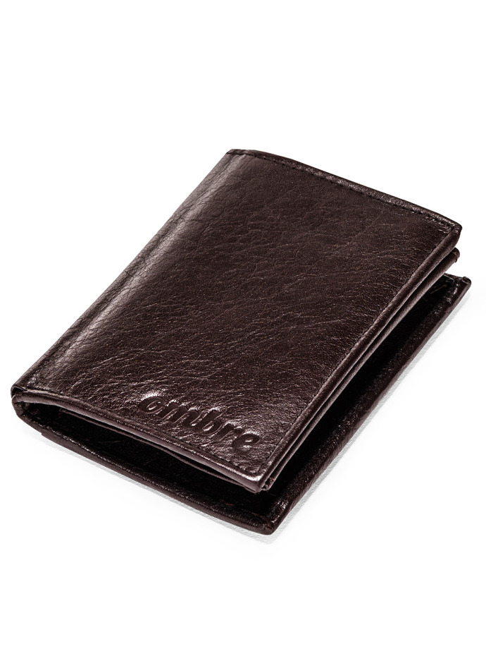 Бумажник мужской кожаный - коричневый A086