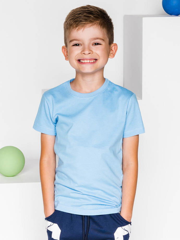 Детская футболка без принта - голубая KS012