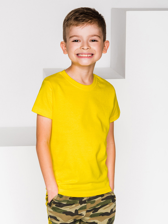 Детская футболка без принта - жёлтая KS012