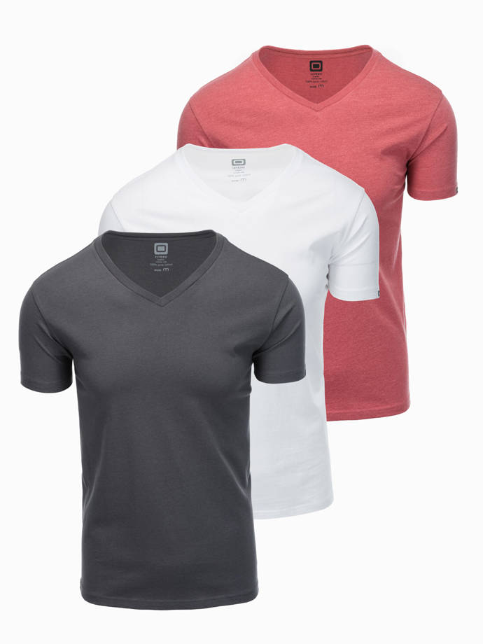 Комплект хлопковых футболок V-NECK из 3 комплектов - смесь V13 Z29