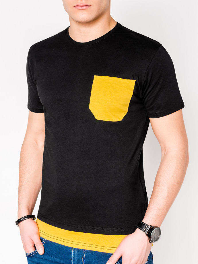 Мужская футболка без принта - чёрная S963