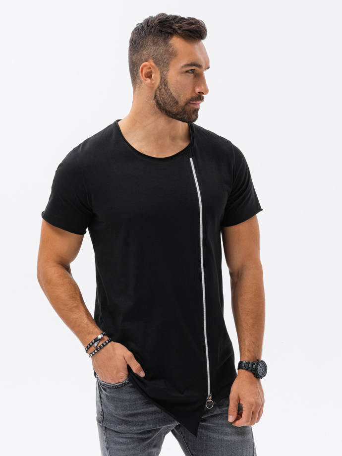 Мужская футболка без принта - чёрный S1217