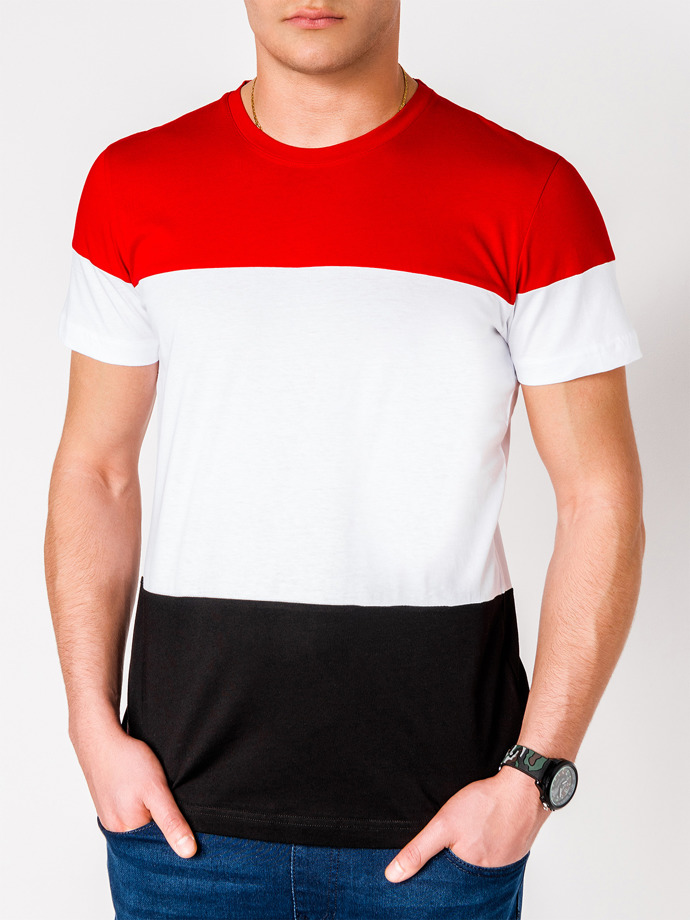 Мужская футболка без принта - красная S836