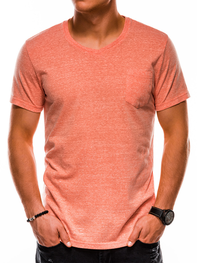 Мужская футболка без принта - оранжевая S1045