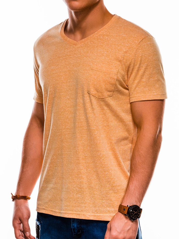 Мужская футболка без принта S1045 - жёлтая