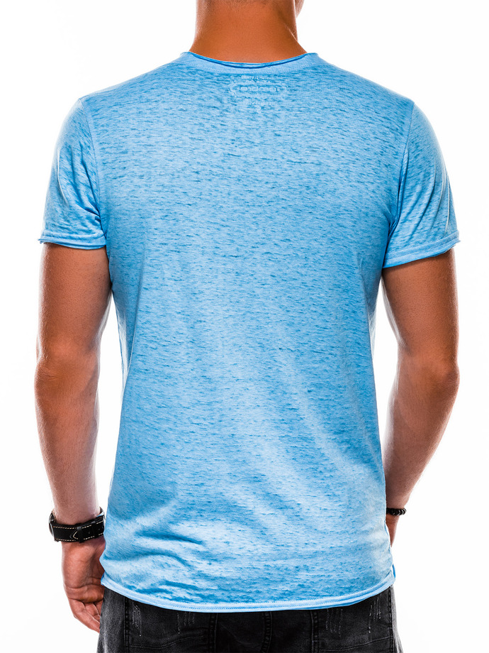 Мужская футболка без принта S1051 - синяя