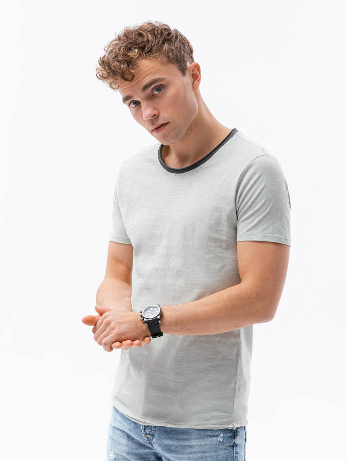 Мужская футболка без принта - светло-серый S1385