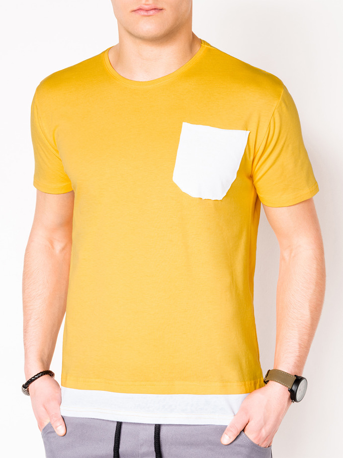 Мужская футболка без принта - жёлтая S963