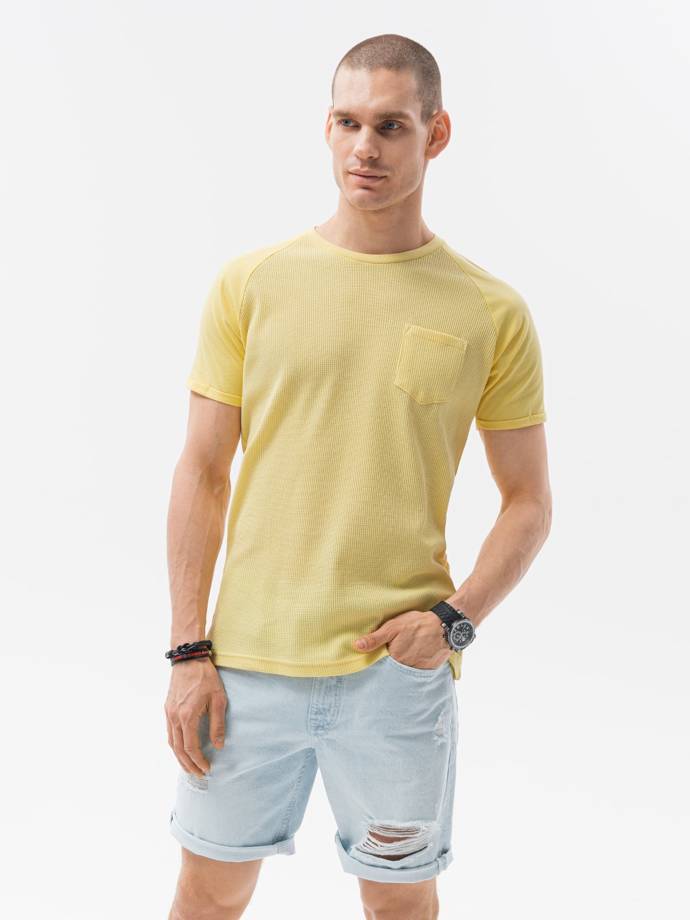 Мужская футболка без принта - жёлтый S1182