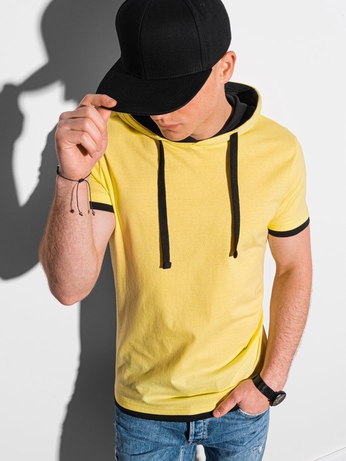 Мужская футболка с капюшоном - жёлтый S1376