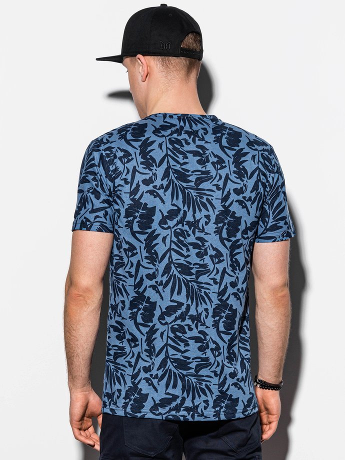 Мужская футболка с принтом S1170 - тёмно-синяя