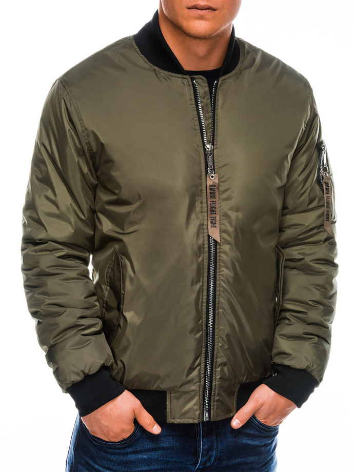 Мужская куртка демисезонная бомбер C330 - оливковая