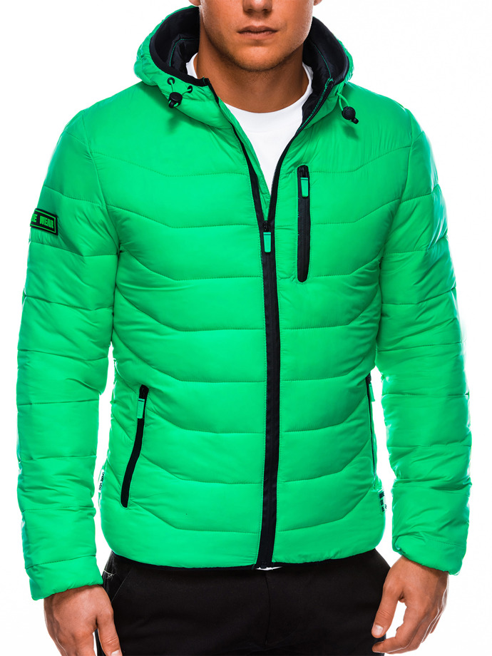 Мужская куртка демисезонная стеганая C348 - зелёная