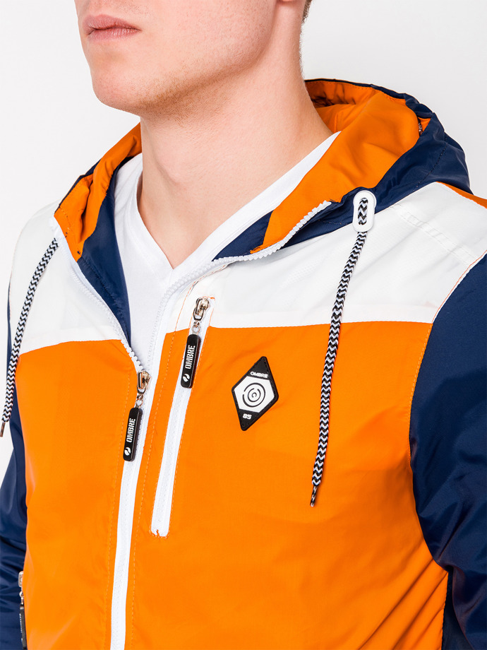 Мужская куртка демисезонная ветровка C201 - оранжевая