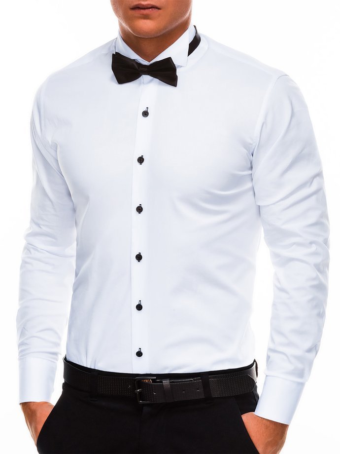 Мужская рубашка элегантная с длинным рукавом - белая K309