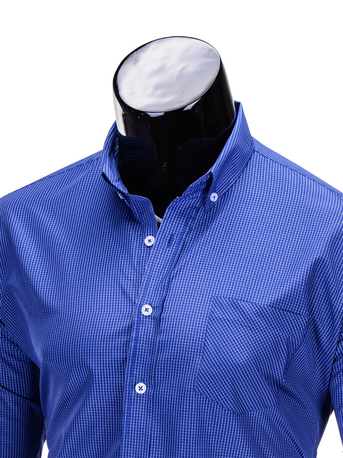 Мужская рубашка элегантная с длинным рукавом K323 - синяя