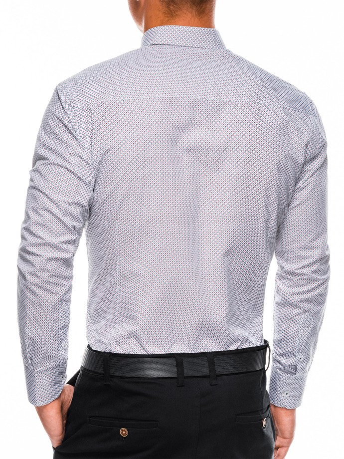 Мужская рубашка элегантная с длинным рукавом K469 – белая/красная