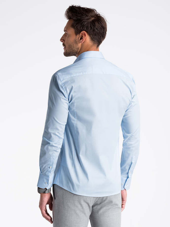 Мужская рубашка элегантная с длинным рукавом K496 – голубая