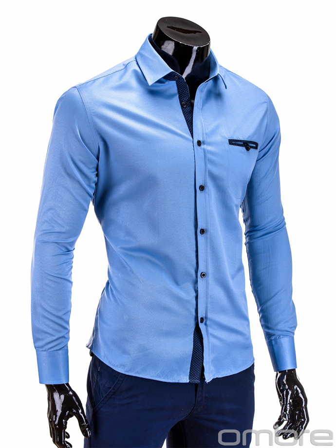 Мужская рубашка K213 - синяя