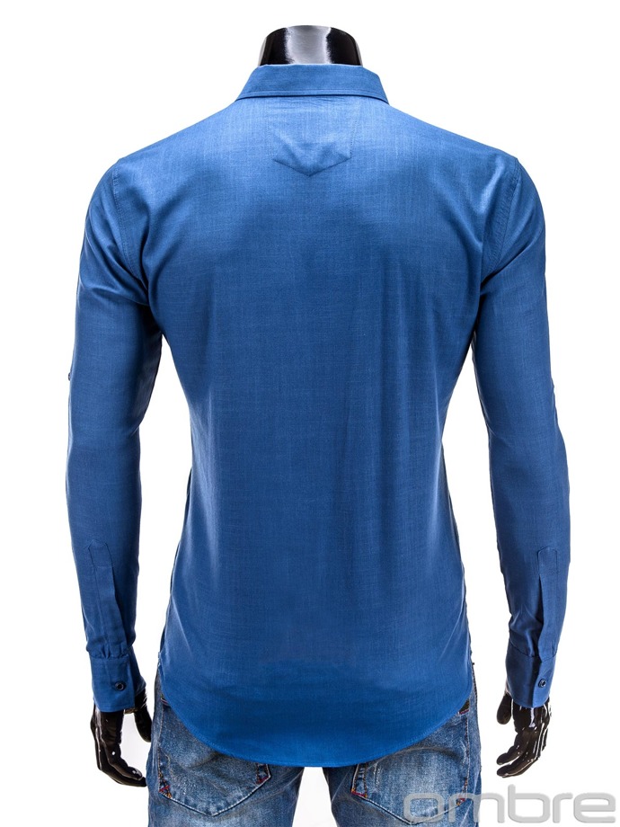 Мужская рубашка K252 - синяя