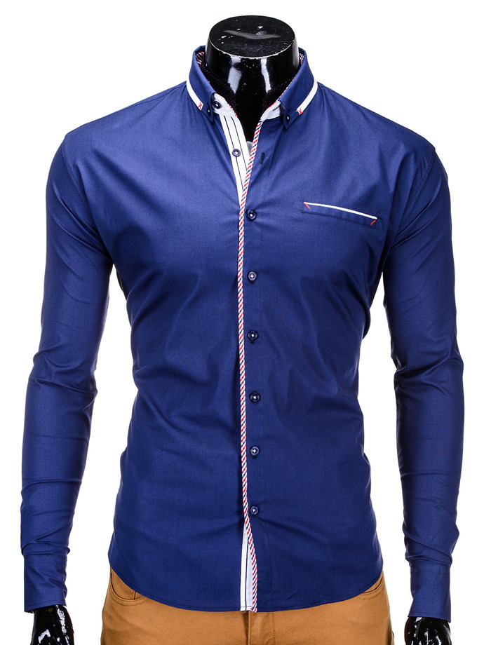 Мужская рубашка - темно-синяя K293