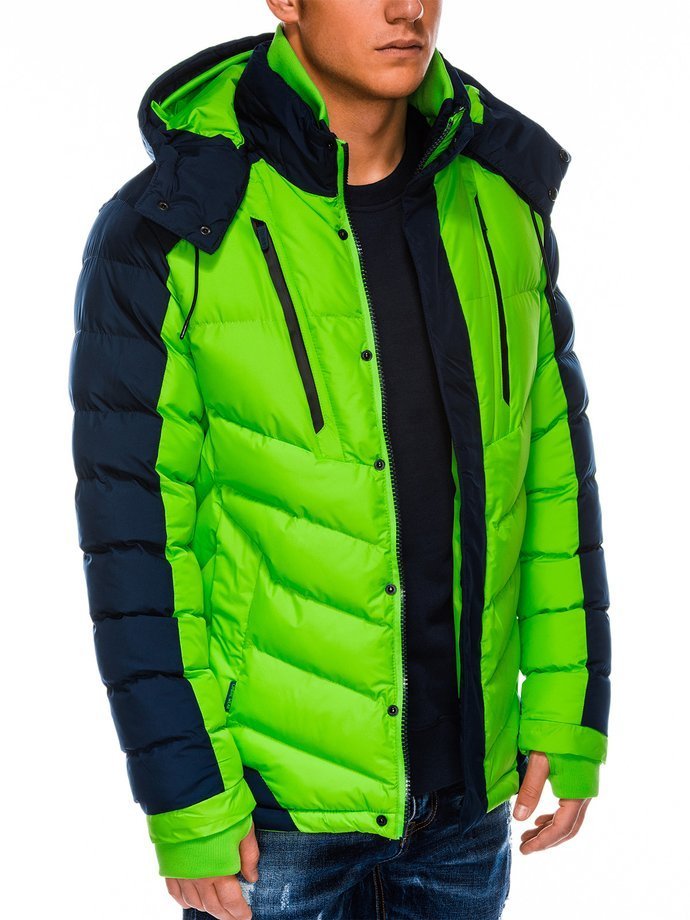 Мужская зимняя куртка C417 - зелёная