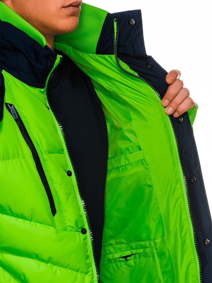 Мужская зимняя куртка C417 - зелёная