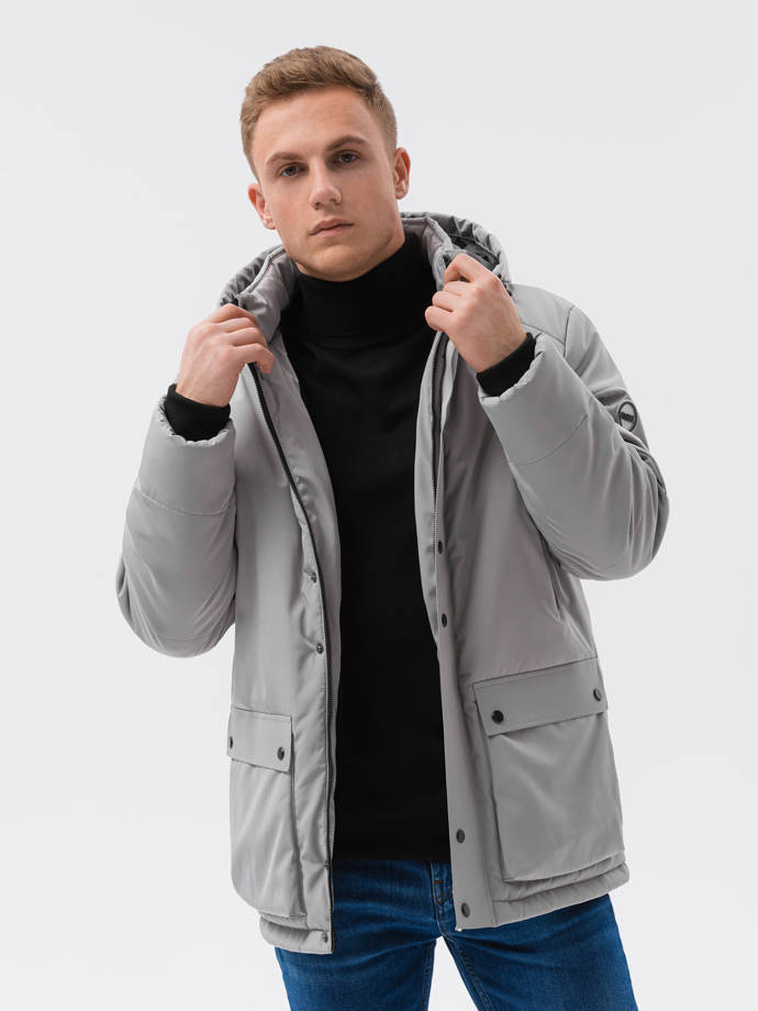 Мужская зимняя куртка - серый C449