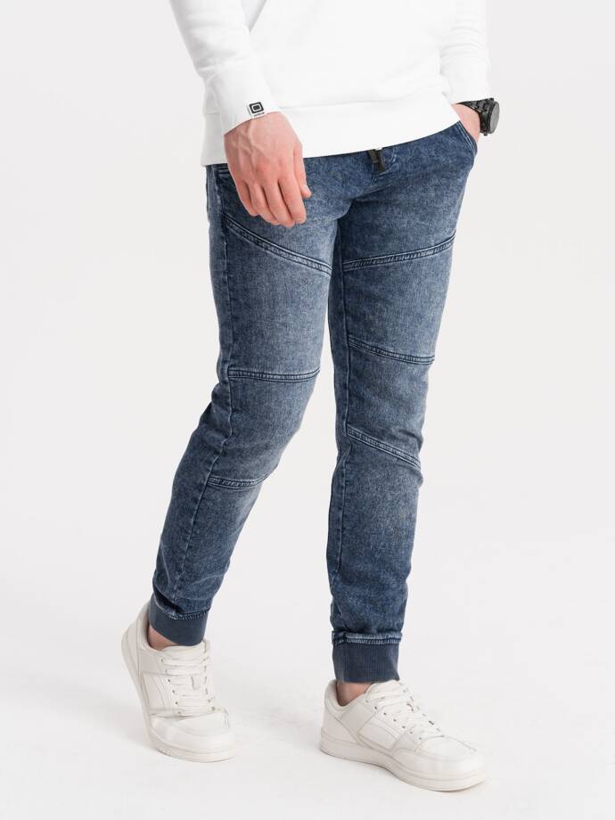 Мужские брюки джинсовые джоггеры P551 - синие