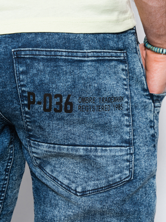 Мужские брюки джинсовые джоггеры P551 - светло-синие