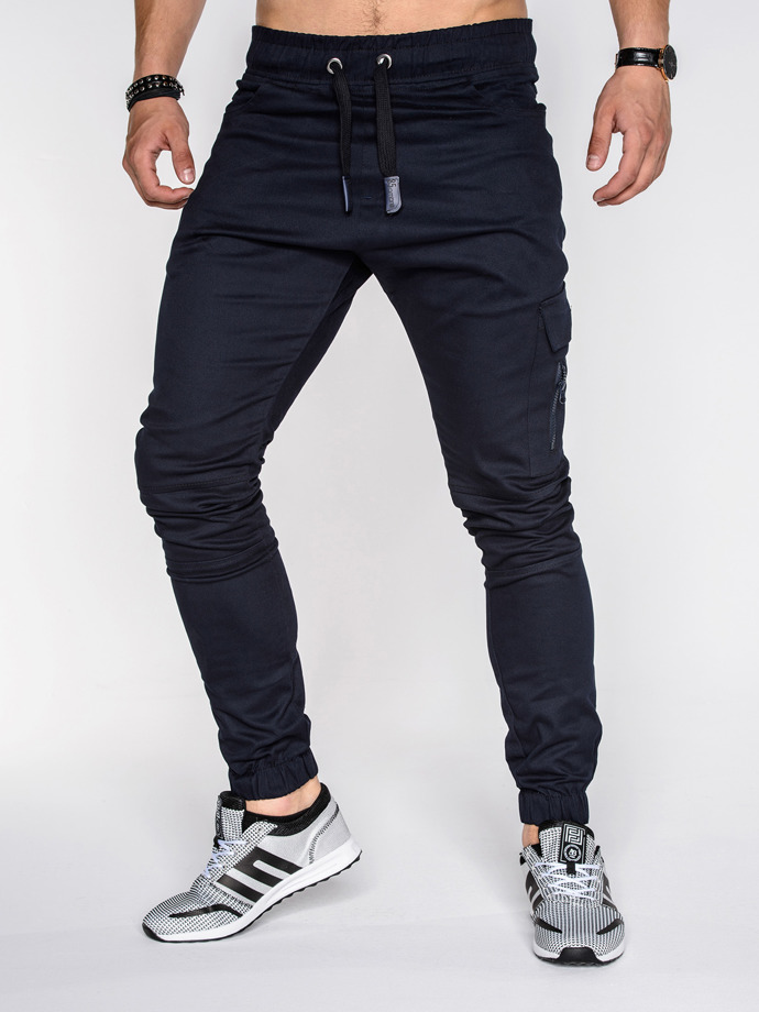 Мужские брюки джоггеры - темно-синие P391