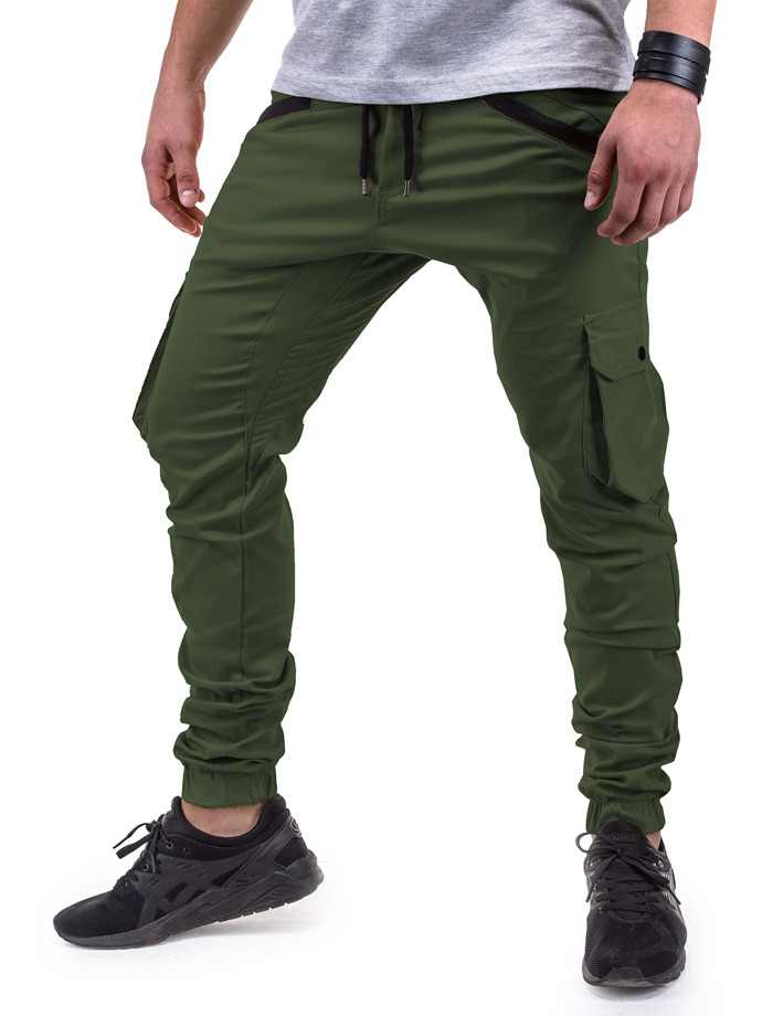 Мужские брюки джоггеры - зеленые P388