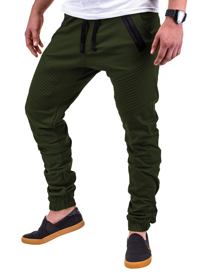 Мужские брюки джоггеры - зеленые P389