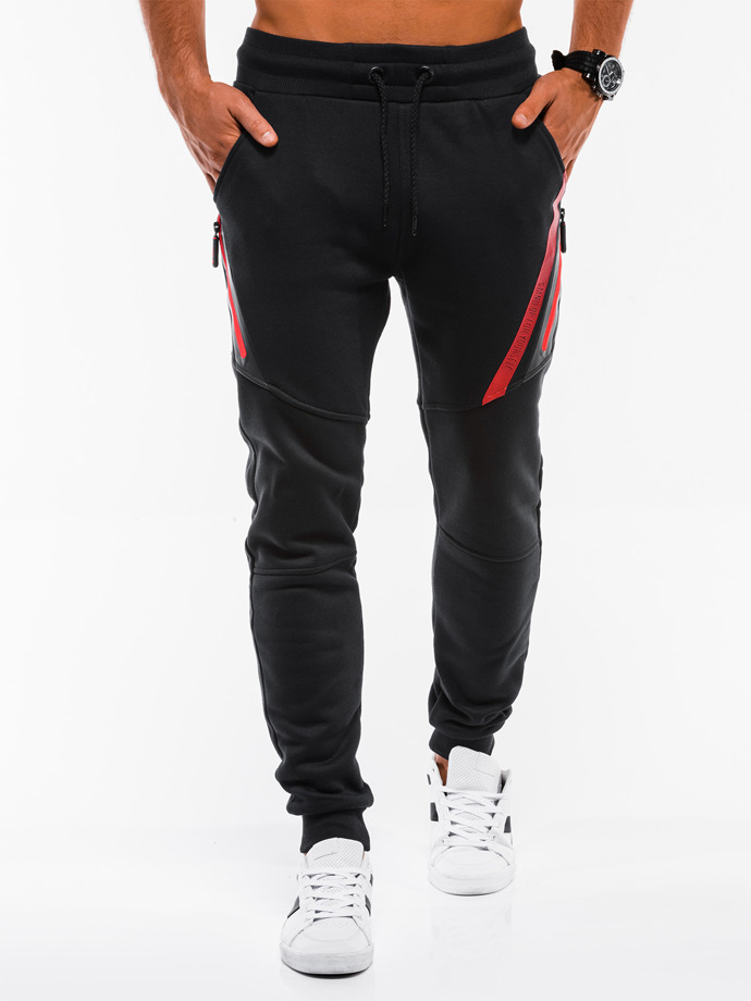 Мужские брюки трикотажные - черные K256