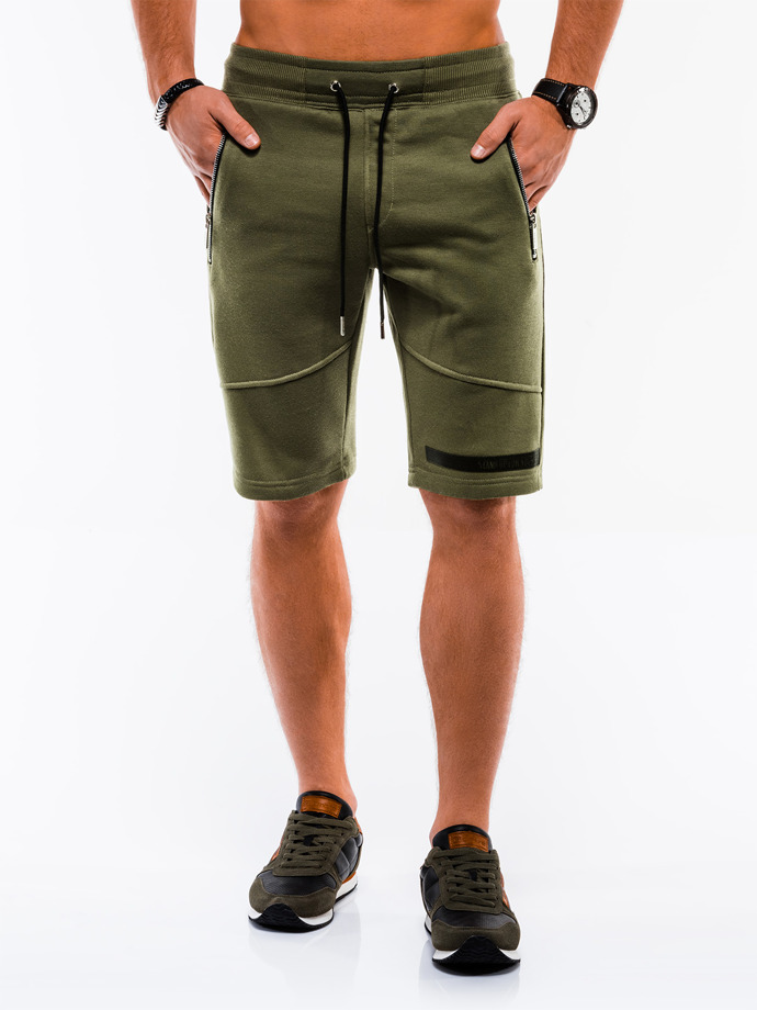 Мужские шорты короткие спортивные - оливковые W051