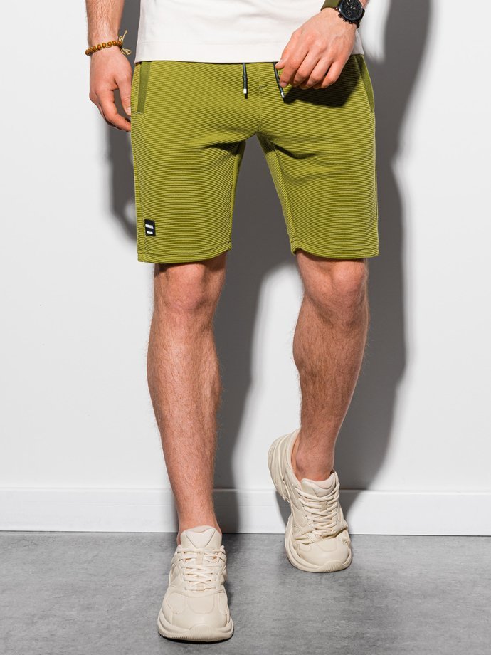 Мужские шорты короткие спортивные - оливковый W294