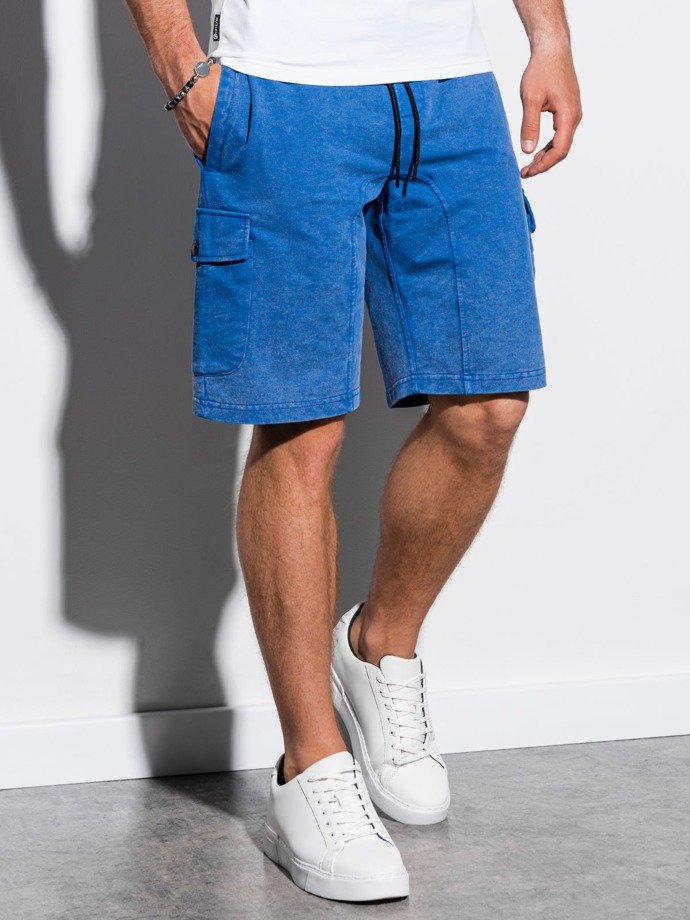 Мужские шорты короткие спортивные - синий W225