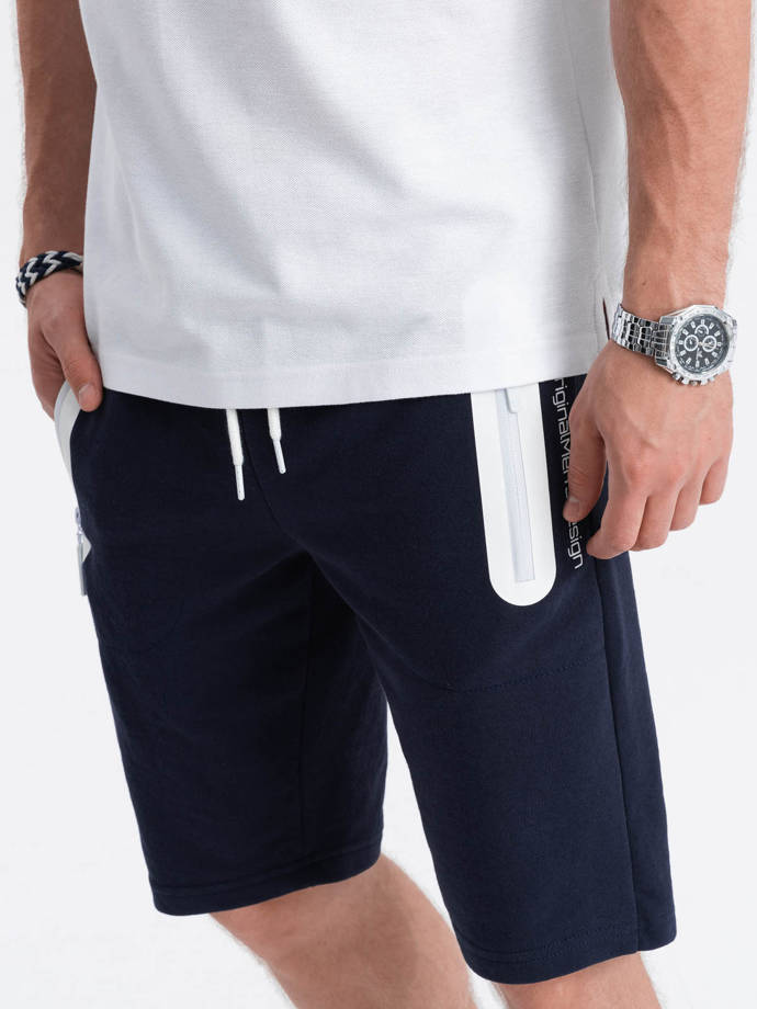 Мужские шорты короткие спортивные - темно-синий V4 W239