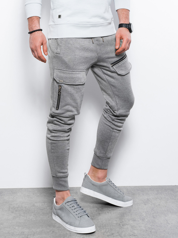 Мужские спортивные штаны - серый меланж P905