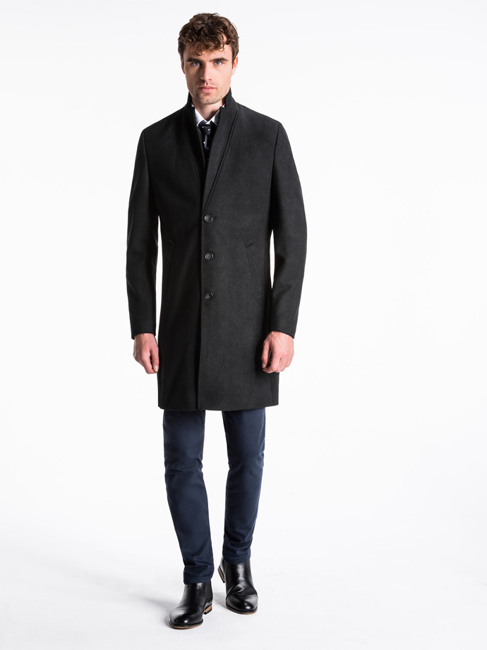 Мужской пальто - чёрный C425