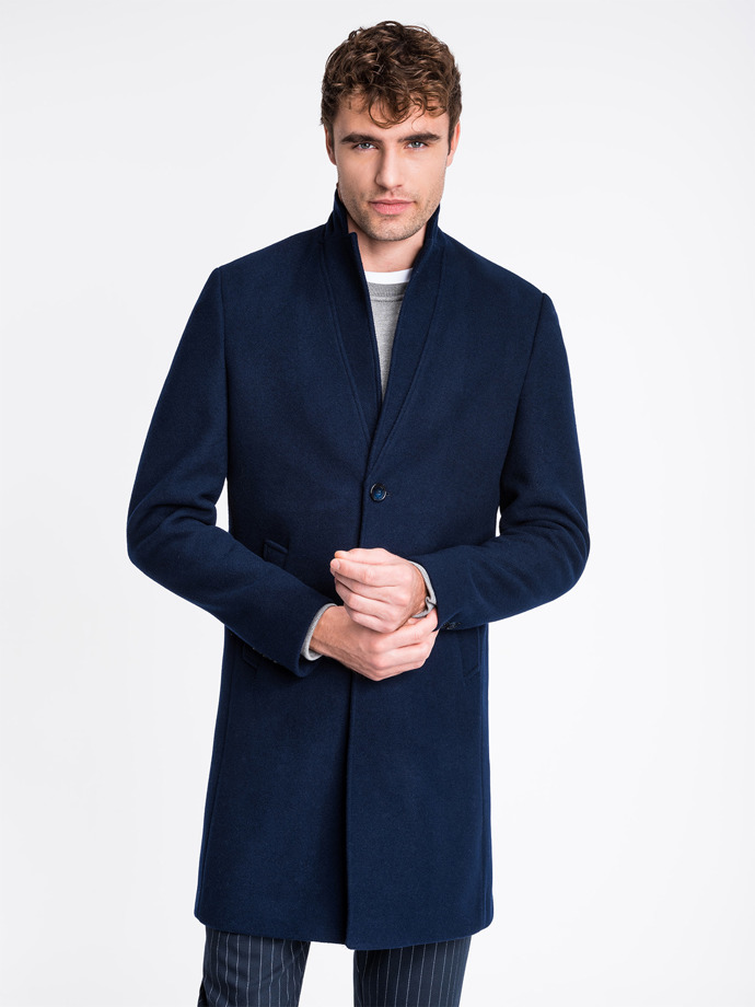 Мужской пальто - тёмно-синий C425