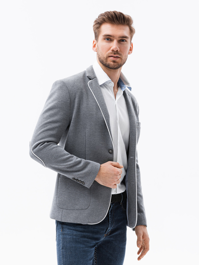 Мужской пиджак элегантный - серый M81