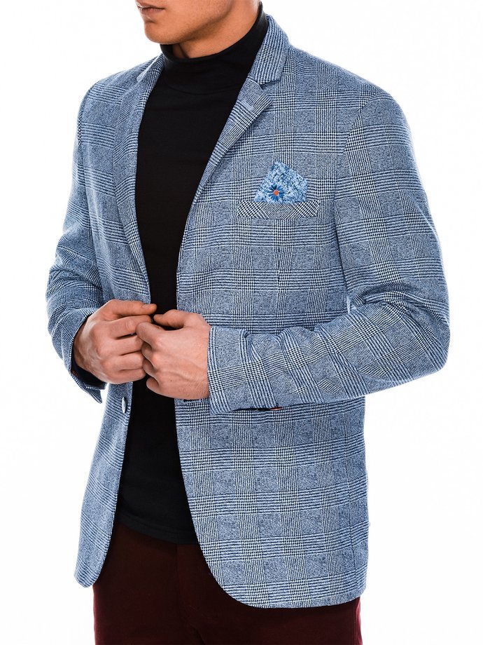 Мужской пиджак повседневнный-светло-синий M92